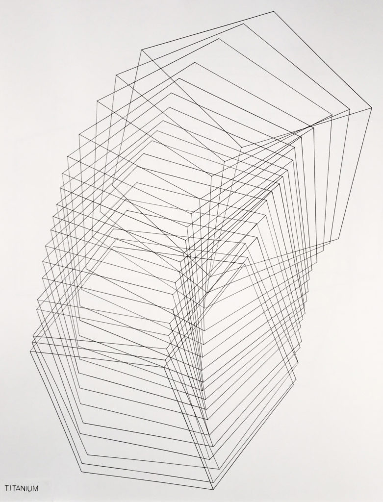 1. Titanium (graphite on paper 44_x 38_) 2